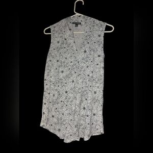 7/78. Cable & Gauge Black and White Floral Top